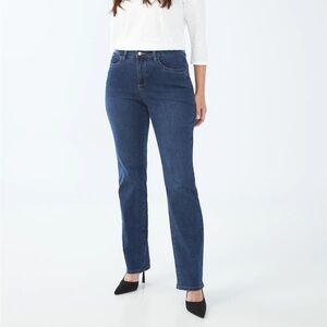 FDJ French Dressing Jeans Mid Rise Straight Leg Olivia Blue Jeans NWT Size 12